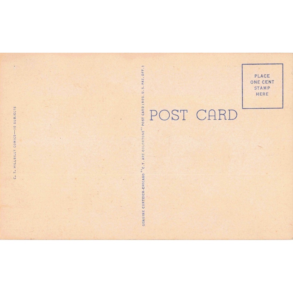 Vintage Curt Teich Hillbilly Comics Postcard Some Folks Don't Write C-691 Linen - Picture 2 of 2
